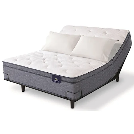 King Plush Euro Top Pocketed Coil Mattress and Motion Slim Adjustable Base